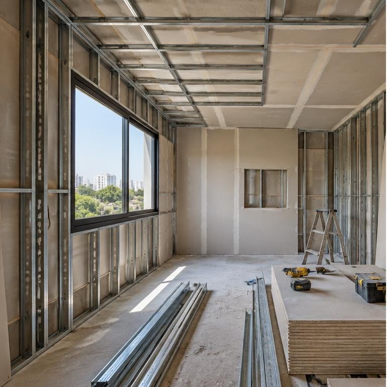 Ambiente antes da instalação de drywall